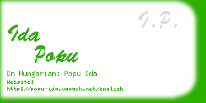 ida popu business card